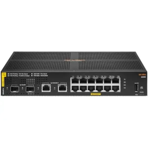 R8N89A Aruba 6000 12G Class4 PoE 2G/2SFP 139W Switch