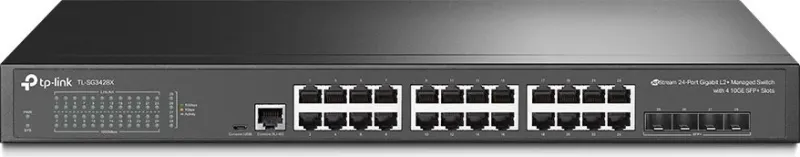 TP-Link JetStream V1 Managed Switch, 24 x10/100/1000 + 4 x10 Gigabit